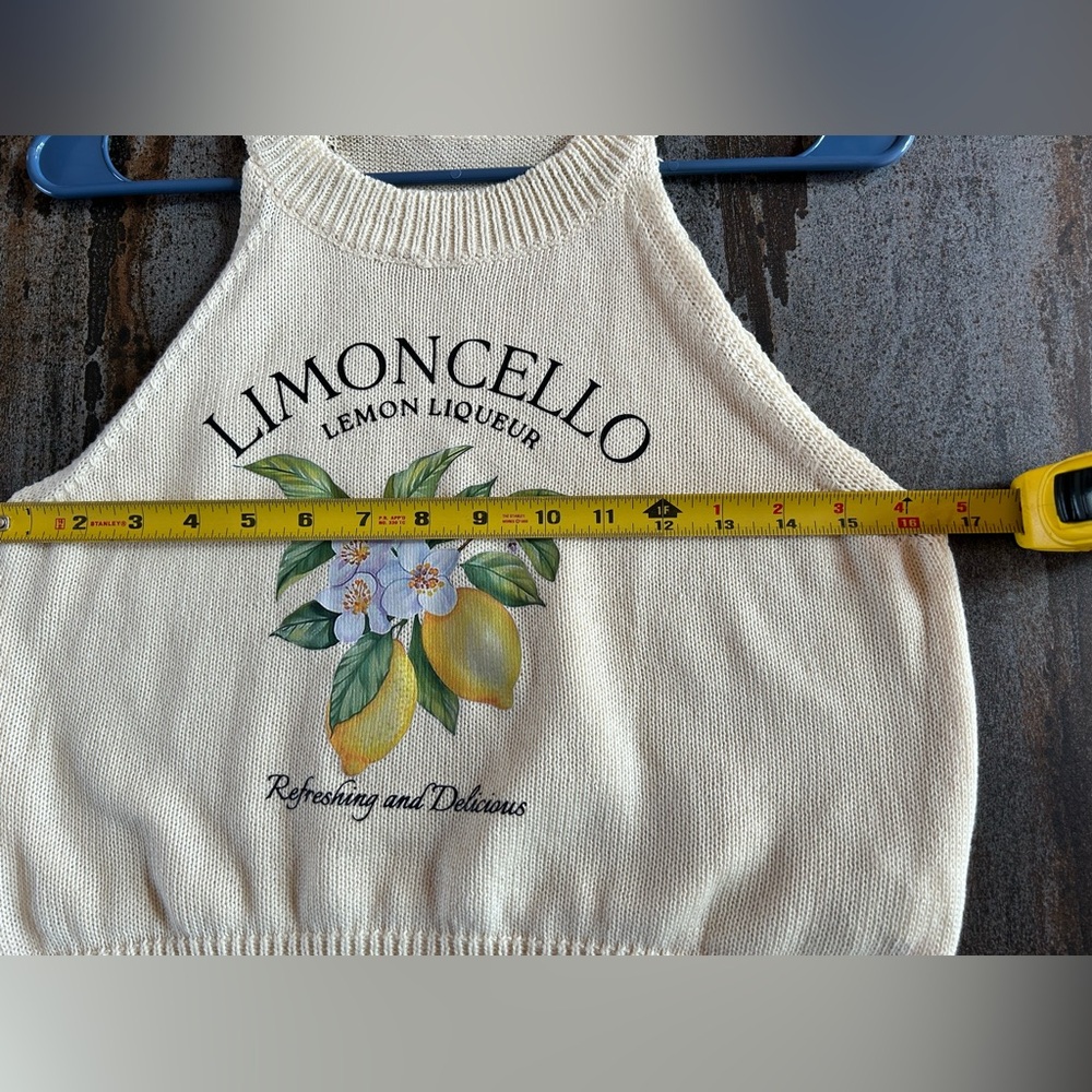 Limoncello Lemon Liqueur Halter Top Y2K Top Size Medium EUC Soft Yellow - Picture 7 of 7